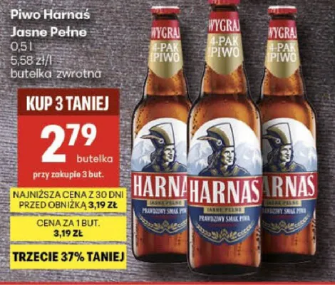 Piwo Harnaś jasne pełne promocja w Delikatesy Centrum
