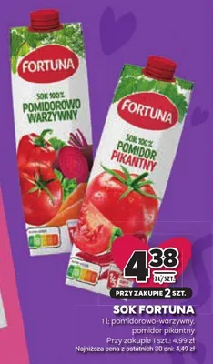 Sok Fortuna pomidorowo-warzywny promocja w Stokrotka