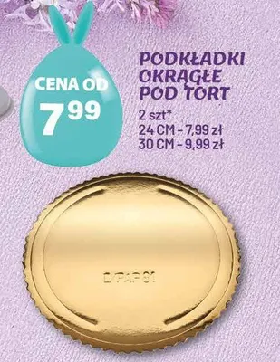 Podkładki okrągłe pod tort 30cm promocja w Arhelan