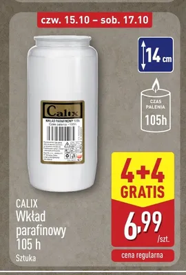 Wkład parafinowy Calix 105 h 14 cm promocja w Aldi