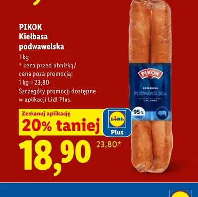 Kiełbasa podwawelska PIKOK promocja w Lidl