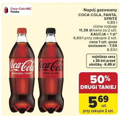 Napój gazowany Coca-Cola promocja w Carrefour
