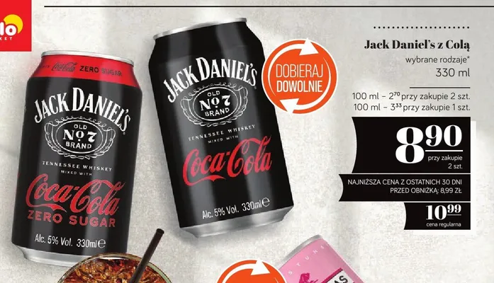 Napój alkoholowy Jack Daniel's z Colą promocja w POLOmarket