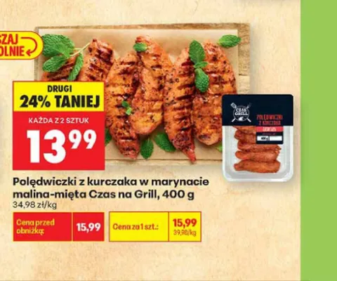 Polędwiczki z kurczaka w marynacie malina-mięta Czas na Grill promocja w Biedronka