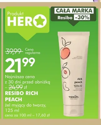 Żel myjący do twarzy Resibo Rich Peach promocja w Super-Pharm