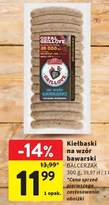 Kiełbaski na wzór bawarski Balcerzak promocja w Intermarche