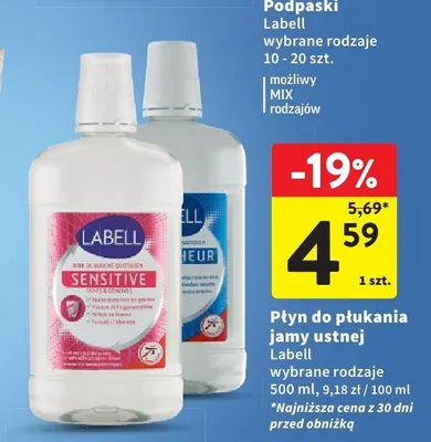 Płyn do płukania jamy ustnej Labell Sensitive promocja w Intermarche