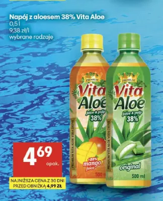 Napój z aloesem 38% Vita Aloe original promocja w Delikatesy Centrum