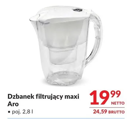 Dzbanek filtrujący maxi Aro promocja w Makro