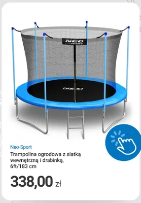 Trampolina ogrodowa z siatką wewnętrzną i drabinką Neo-Sport 6ft/183cm promocja w Smyk