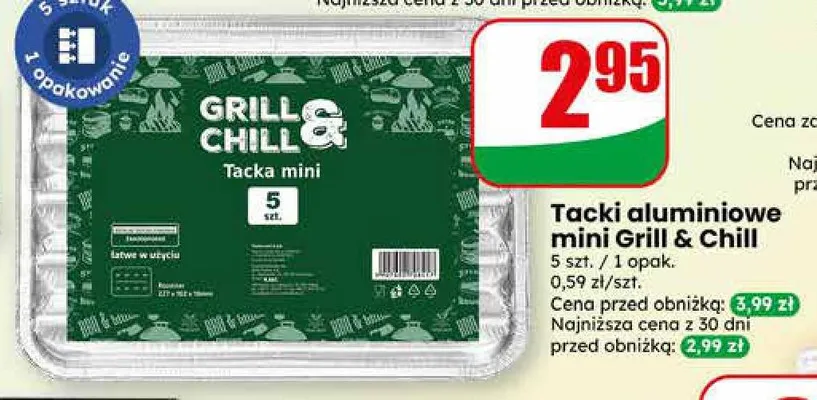 Tacki aluminiowe mini Grill & Chill promocja w Dino