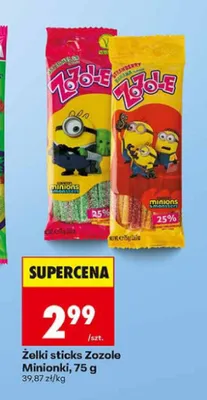 Żelki sticks Zozole Minionki promocja w Biedronka