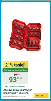 Zestaw bitów udarowych Shockwave 56 elem. promocja w ERLI