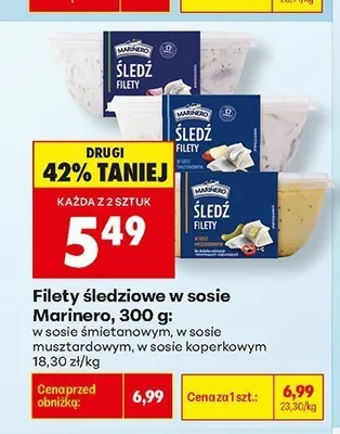 Filety śledziowe w sosie śmietanowym Marinero promocja w Biedronka