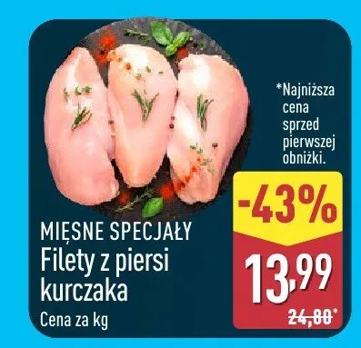 Filety z piersi kurczaka promocja w Aldi