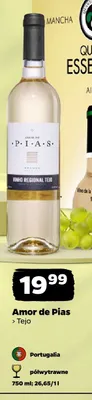 Wino białe półwytrawne Amor de Pias Tejo promocja w Netto