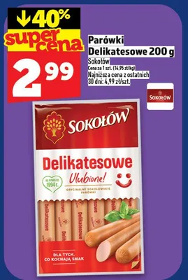 Parówki delikatesowe promocja w TOPAZ
