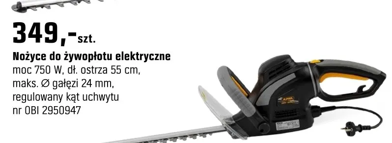 Nożyce do żywopłotu elektryczne promocja w OBI