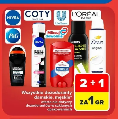 Dezodorant w kulce Nivea Black & White Invisible promocja w Carrefour