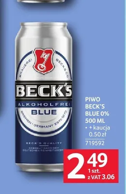 Piwo bezalkoholowe Beck's Blue promocja w Selgros