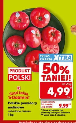 Pomidory malinowe polskie promocja w Kaufland