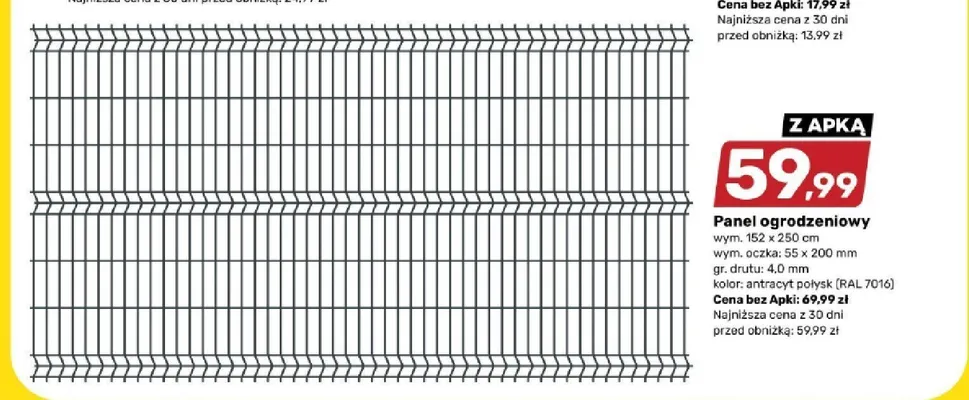 Panel ogrodzeniowy 152x250 cm promocja w Bricomarche
