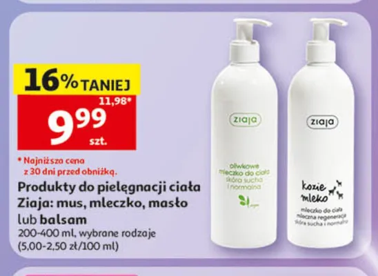 Produkty do pielęgnacji ciała Ziaja: mus promocja w Auchan