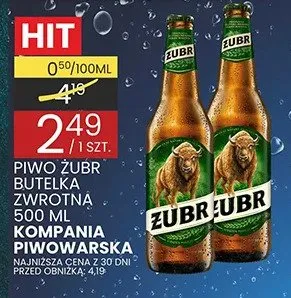 Piwo butelka Żubr promocja w Wafelek