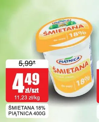 Śmietana 18% Piątnica 400g promocja w Bingo