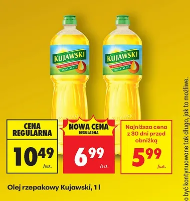 Olej rzepakowy, 1l promocja w Biedronka