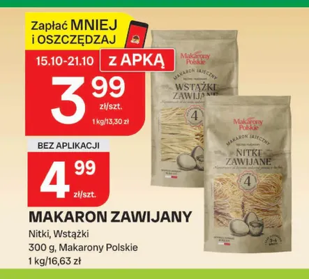 Makaron zawijany nitki Makarony Polskie promocja w Chorten