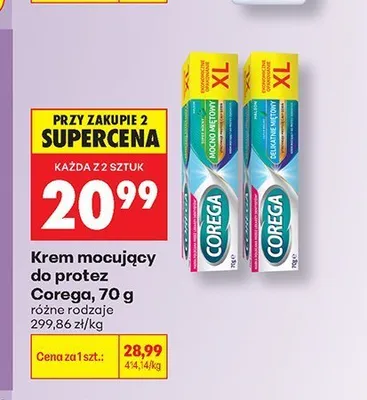 Krem mocujący do protez Corega Mocno Miętowy promocja w Biedronka