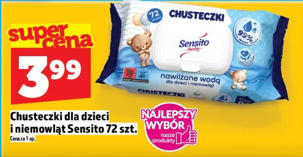 Chusteczki dla dzieci i niemowląt Sensito promocja w TOPAZ