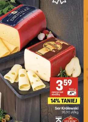 Ser żółty Królewski Sierpc promocja w Delikatesy Centrum