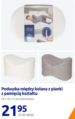 Poduszka między kolana z pianki z pamięcią kształtu Dream at Home 24x19x17 cm promocja w Action