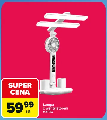 Lampa z wentylatorem Matrix promocja w Carrefour