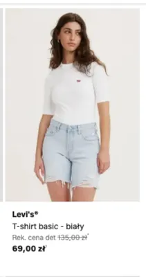 T-shirt basic Levi's biały promocja w Lounge by Zalando