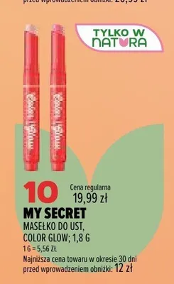 Masełko do ust My Secret Color Glow promocja w Drogerie Natura