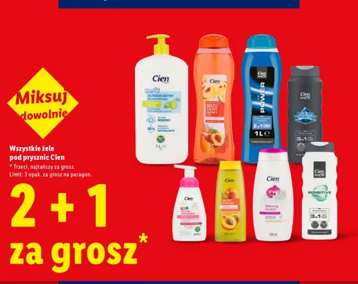 Żele pod prysznic Cien promocja w Lidl
