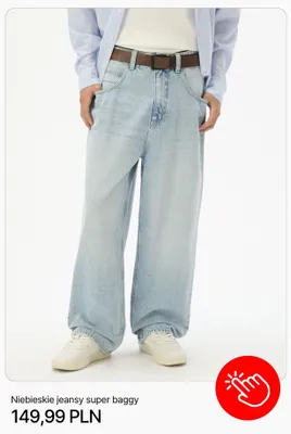 Jeansy super baggy niebieskie Cropp promocja w Cropp