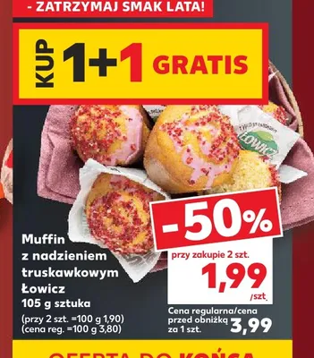 Muffin z nadzieniem truskawkowym Łowicz promocja w Kaufland