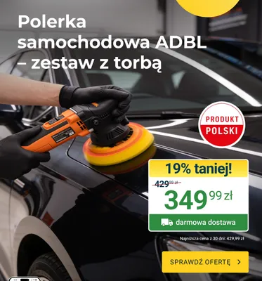 Polerka samochodowa ADBL zestaw z torbą promocja w ERLI