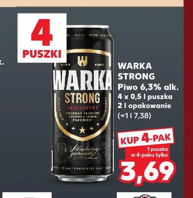 Piwo Warka Strong 4-pak promocja w Kaufland