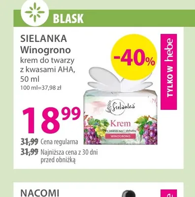 Krem do twarzy z kwasami AHA Winogrono Sielanka promocja w Hebe