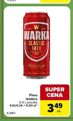 Piwo Warka Classic promocja w Carrefour Express