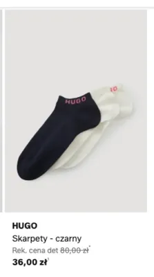 Skarpety HUGO czarne promocja w Lounge by Zalando