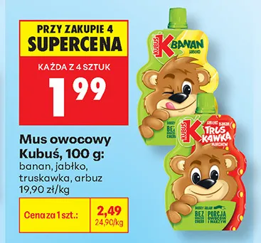 Mus owocowy Kubuś banan promocja w Biedronka