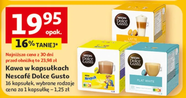Kawa w kapsułkach Nescafe Dolce Gusto promocja w Auchan