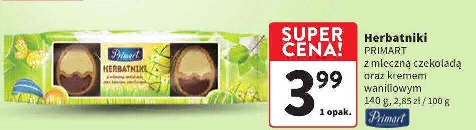 Herbatniki z mleczną czekoladą oraz kremem waniliowym promocja w Intermarche