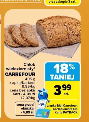 Chleb wieloziarnisty Carrefour promocja w Carrefour